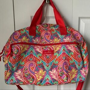 Vera Bradley Multicolor Paisley Tote with Red Handles